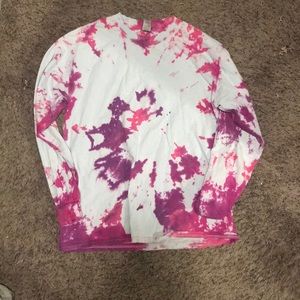 Long sleeve pink/purple tie die